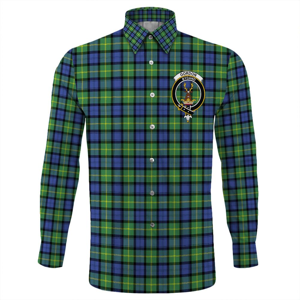 Gordon Old Ancient Tartan Classic Crest Long Sleeve Button Shirt