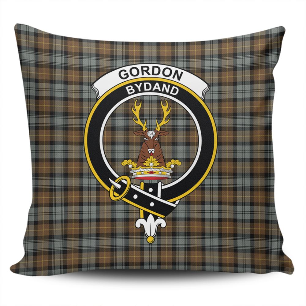 Gordon Weathered Tartan Classic Crest Pillow Cover