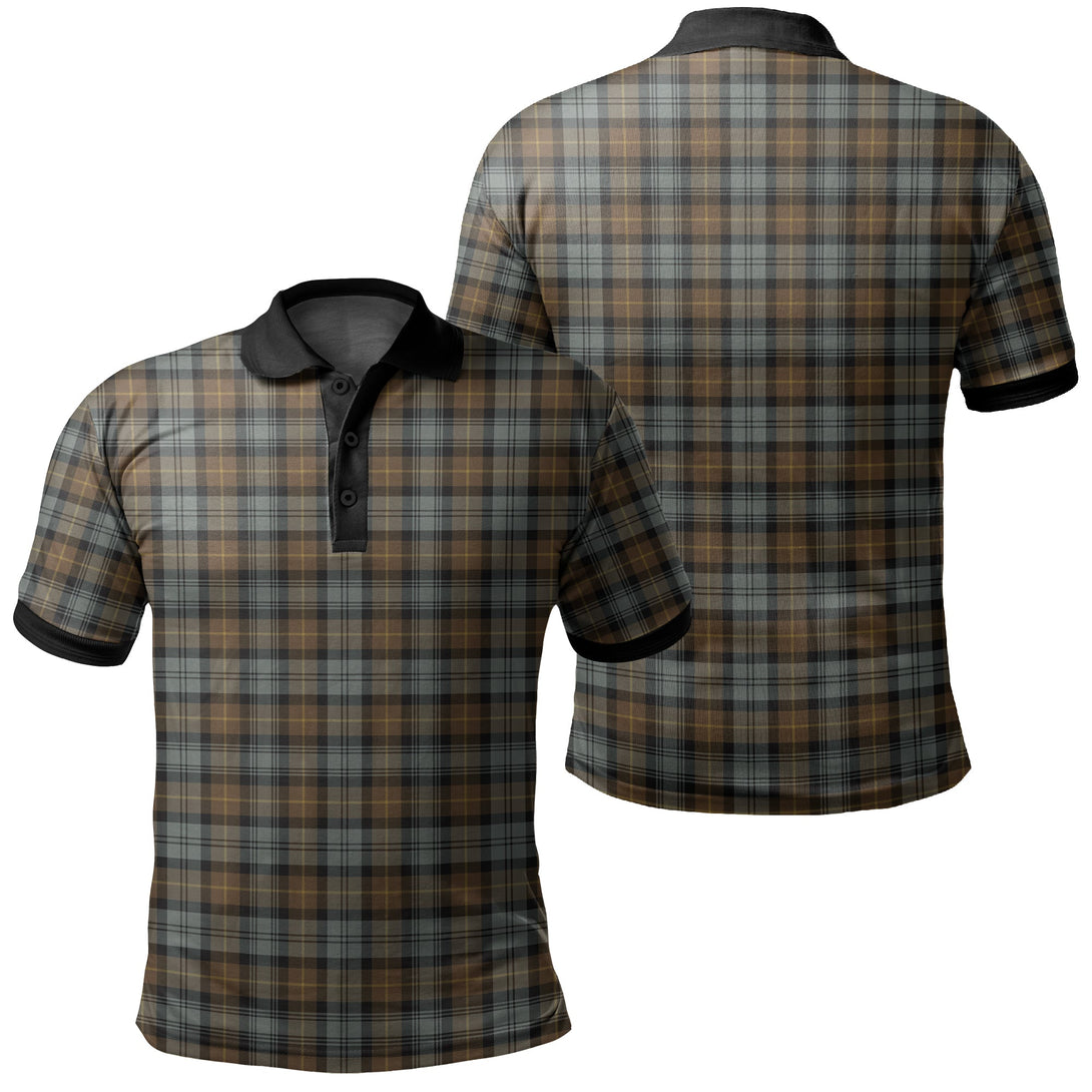 Gordon Weathered Tartan Classic Polo Shirt Black Neck 2 Style