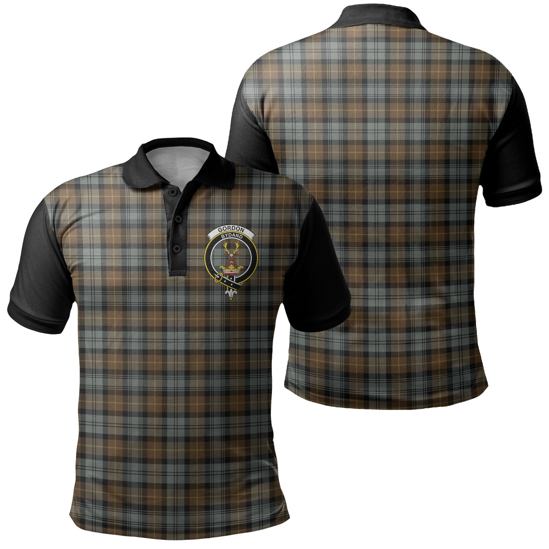 Gordon Weathered Tartan Crest Polo Shirt Black Neck 1 Style