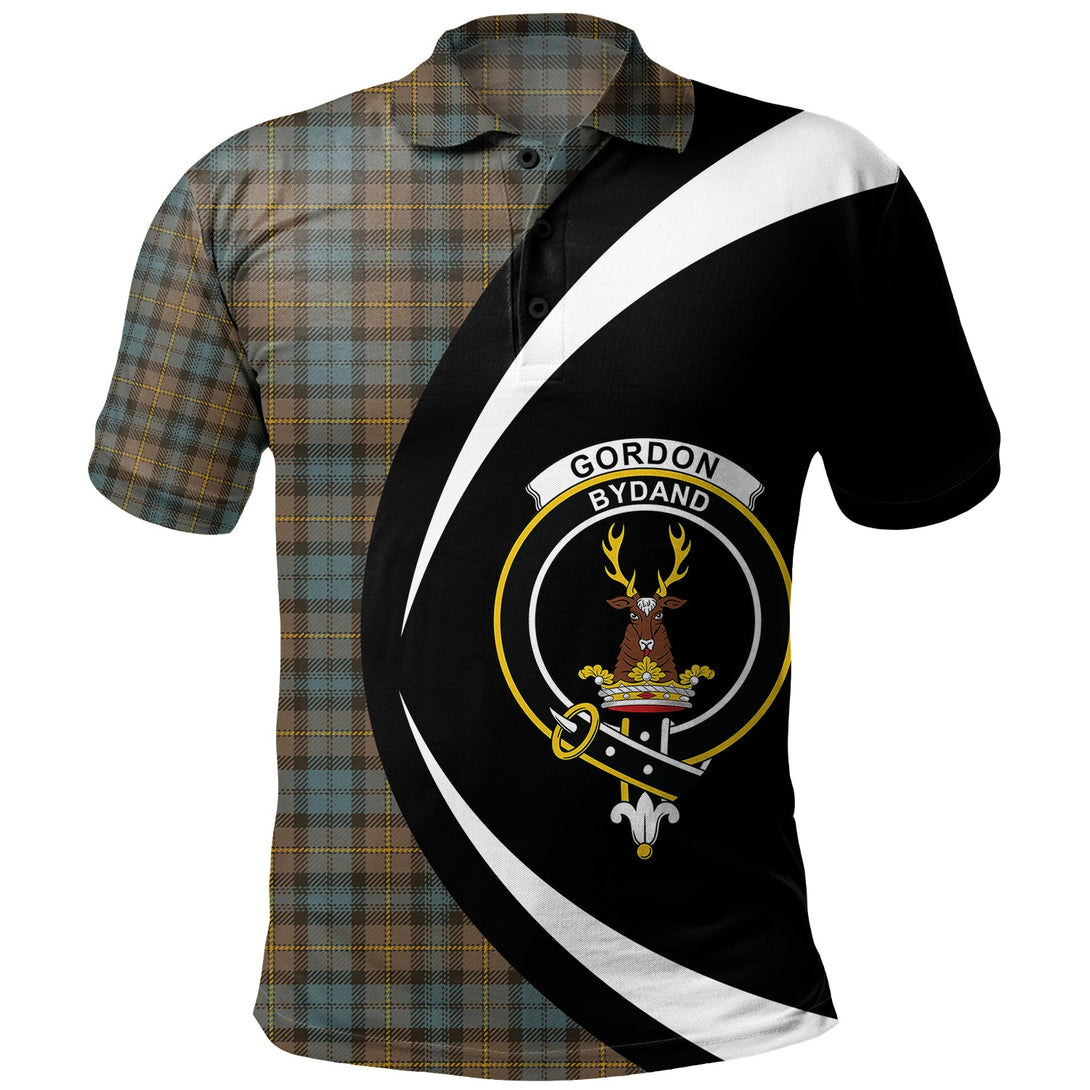 Gordon Weathered Clan Badge Tartan Polo Shirt Circle Style Personalized