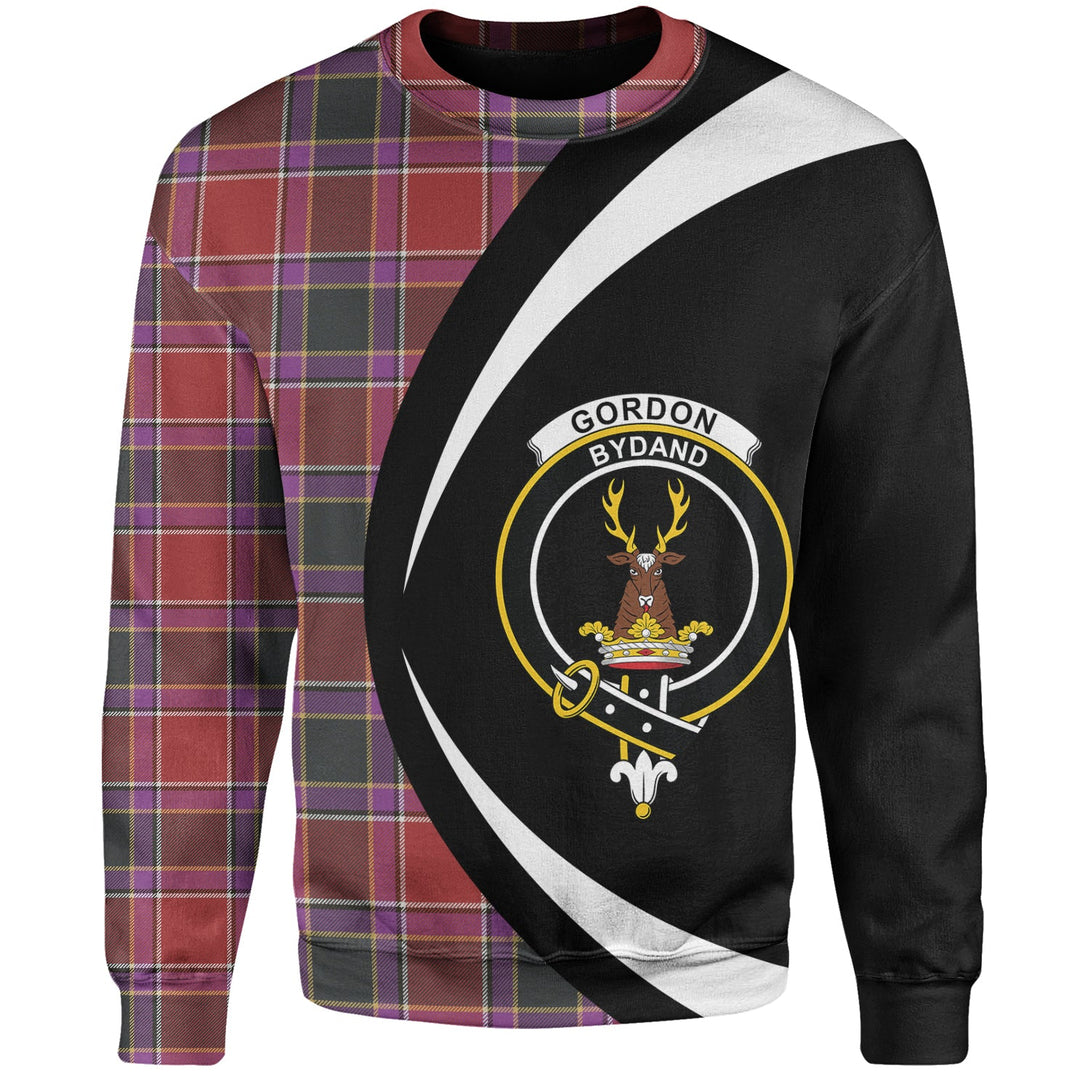 Gordon of Abergeldie Weathered Clan Badge Tartan Sweatshirt Circle Style Personalized