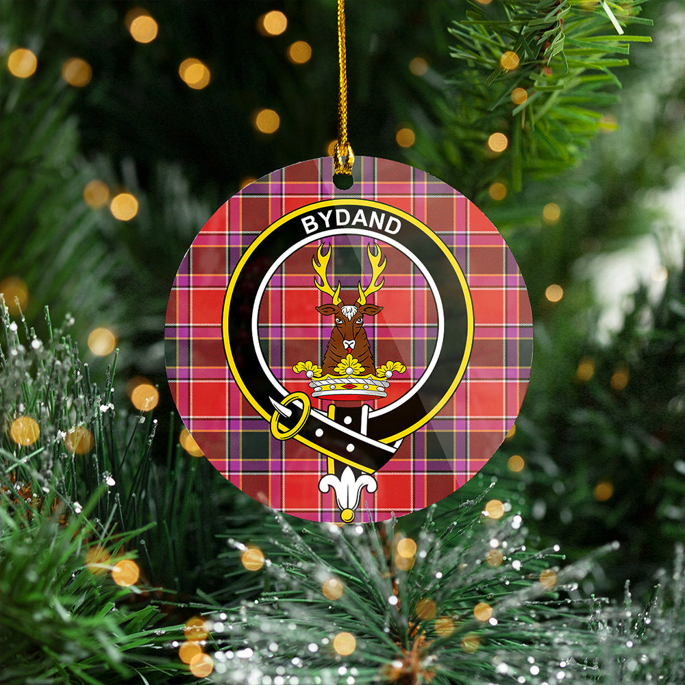 Gordon of Abergeldie Weathered Clan Badge Tartan Plastic Christmas Ornaments