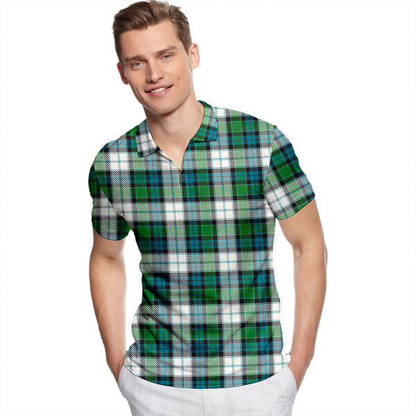 Graham Dress Ancient Tartan Classic Lapel Zip Short Sleeve Polo