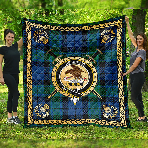 Graham of Menteith Modern Clan Badge Tartan Premium Quilt Celtic Shield