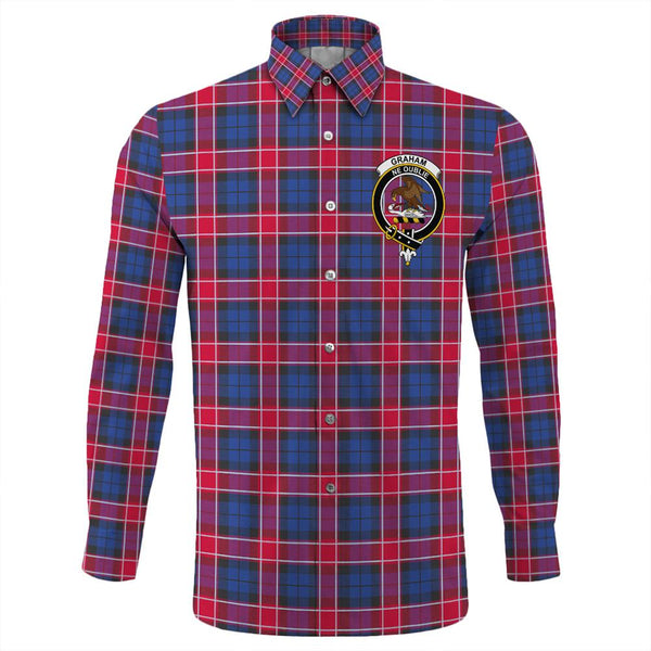 Graham of Menteith Red Tartan Classic Crest Long Sleeve Button Shirt