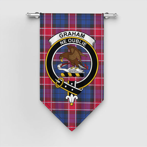 Graham of Menteith Red Tartan Classic Crest Gonfalon