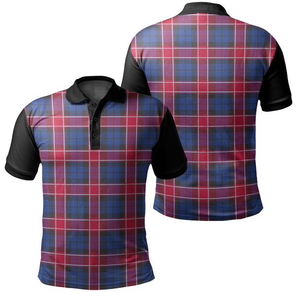 Graham of Menteith Red Tartan Classic Polo Shirt Black Neck 1 Style