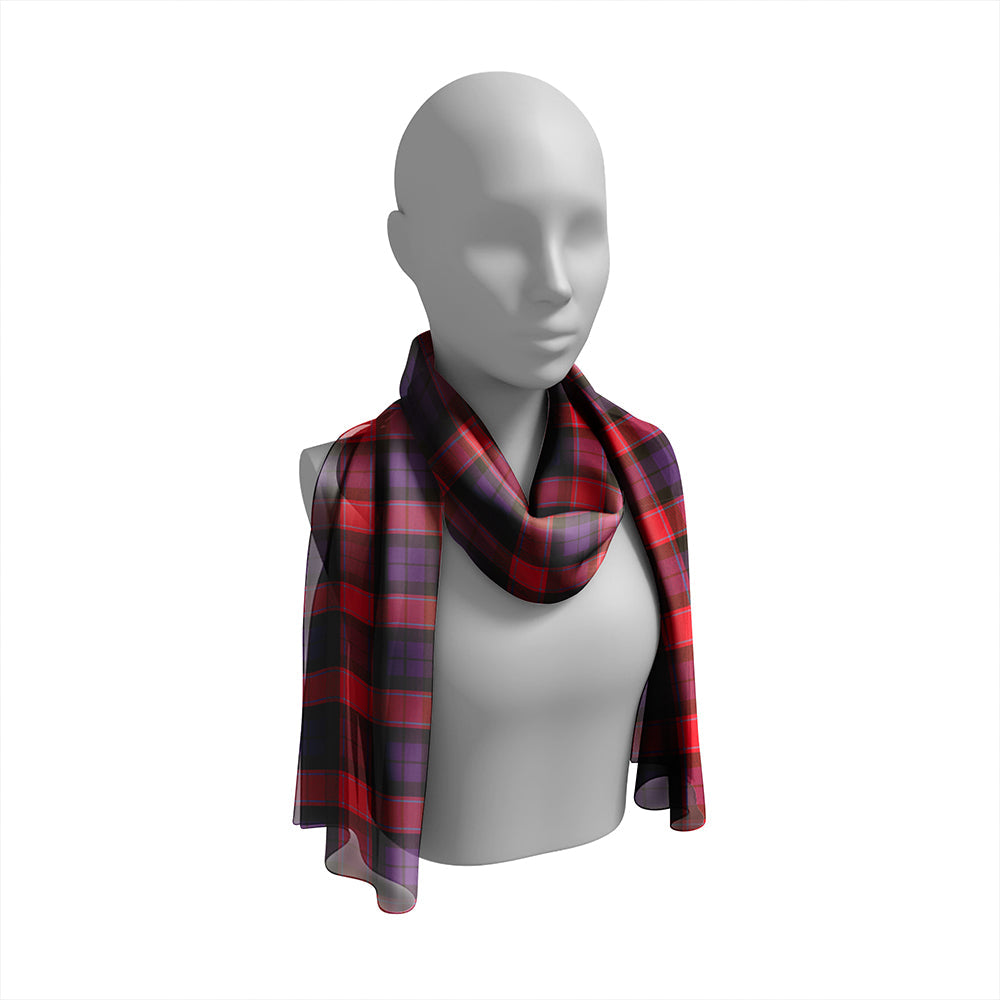 Graham of Menteith Red Weathered Tartan Classic Silk Habotai Long Scarf