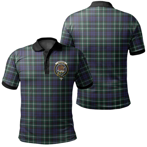 Graham of Montrose Modern Tartan Crest Polo Shirt Black Neck 2 Style