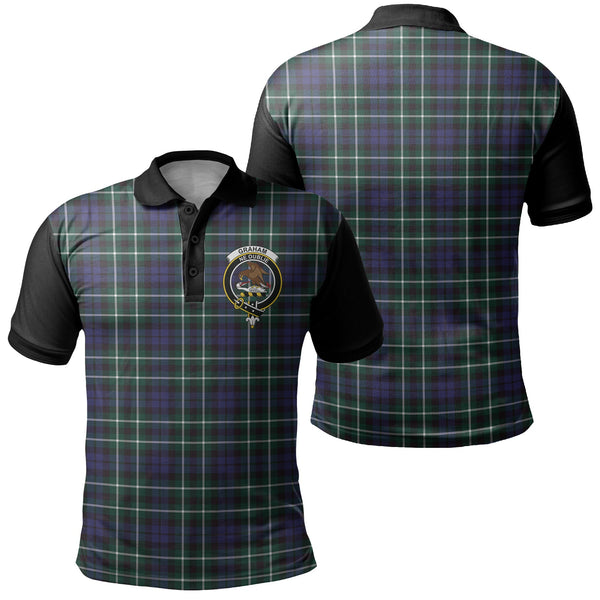 Graham of Montrose Modern Tartan Crest Polo Shirt Black Neck 1 Style