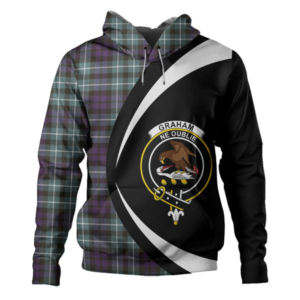 Graham of Montrose Weathered Clan Badge Tartan Hoodie Circle Style