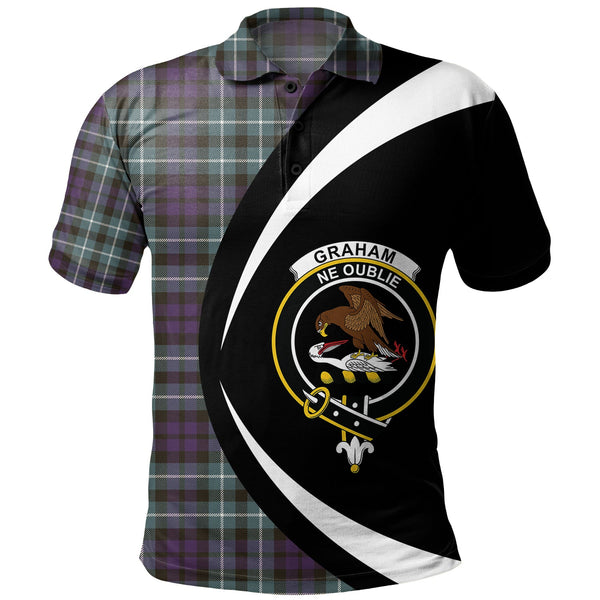 Graham of Montrose Weathered Clan Badge Tartan Polo Shirt Circle Style Personalized