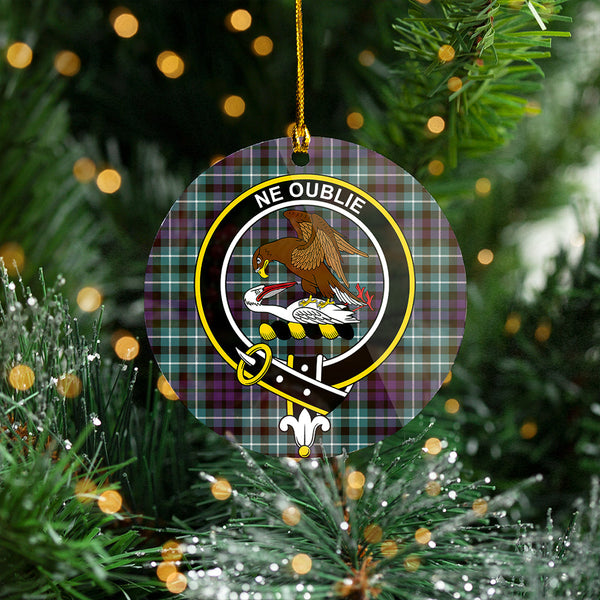 Graham of Montrose Weathered Clan Badge Tartan Plastic Christmas Ornaments