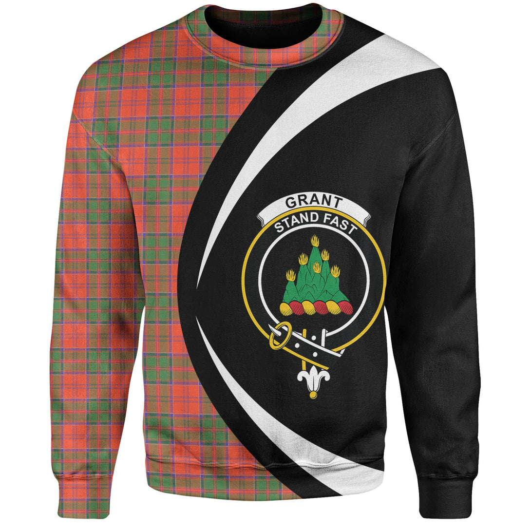 Grant Ancient Clan Badge Tartan Sweatshirt Circle Style Personalized