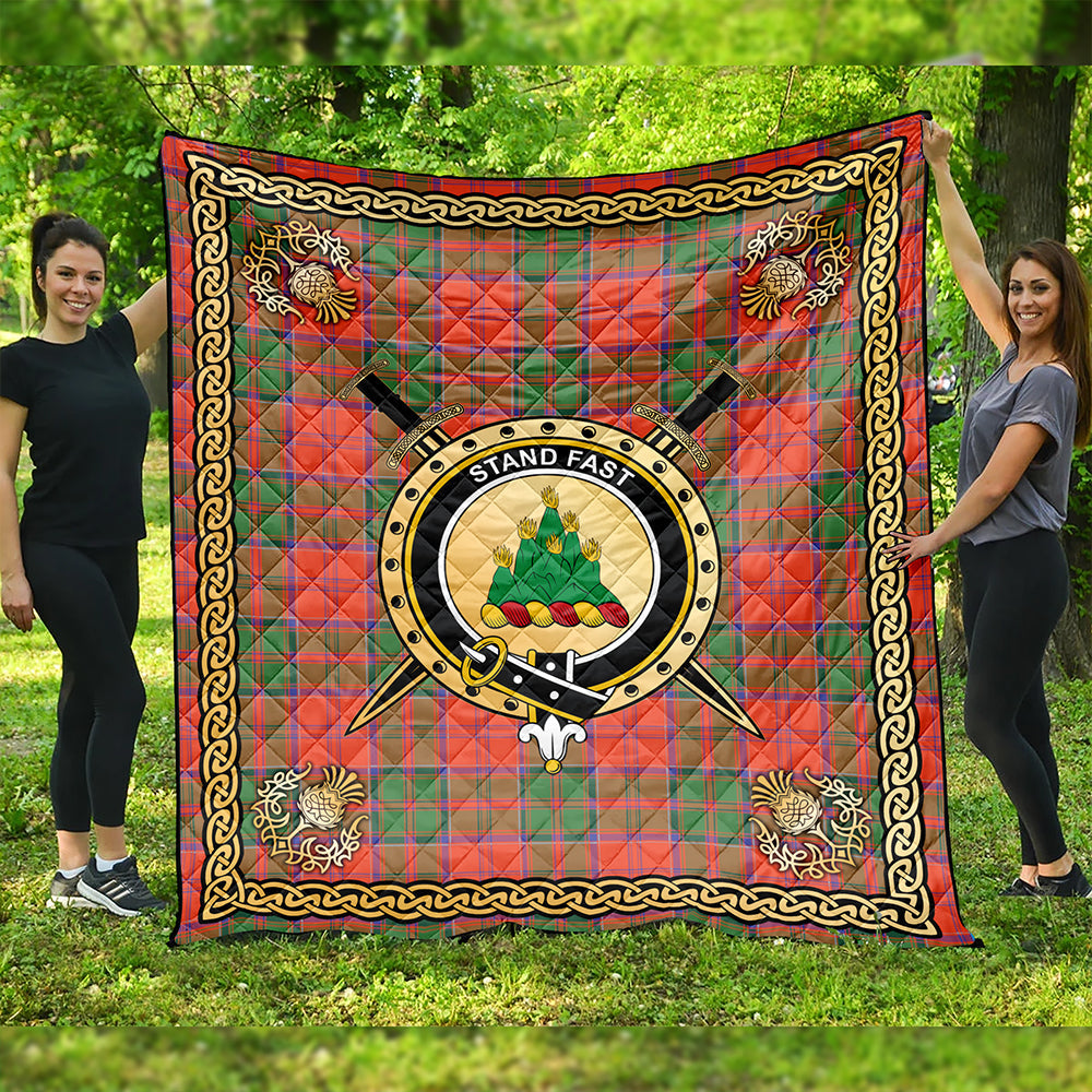 Grant Ancient Clan Badge Tartan Premium Quilt Celtic Shield