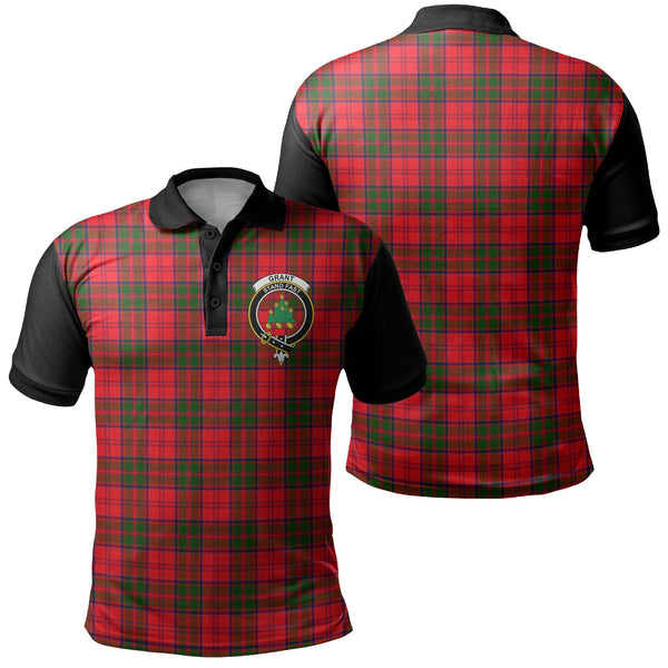 Grant Modern Tartan Crest Polo Shirt Black Neck 1 Style