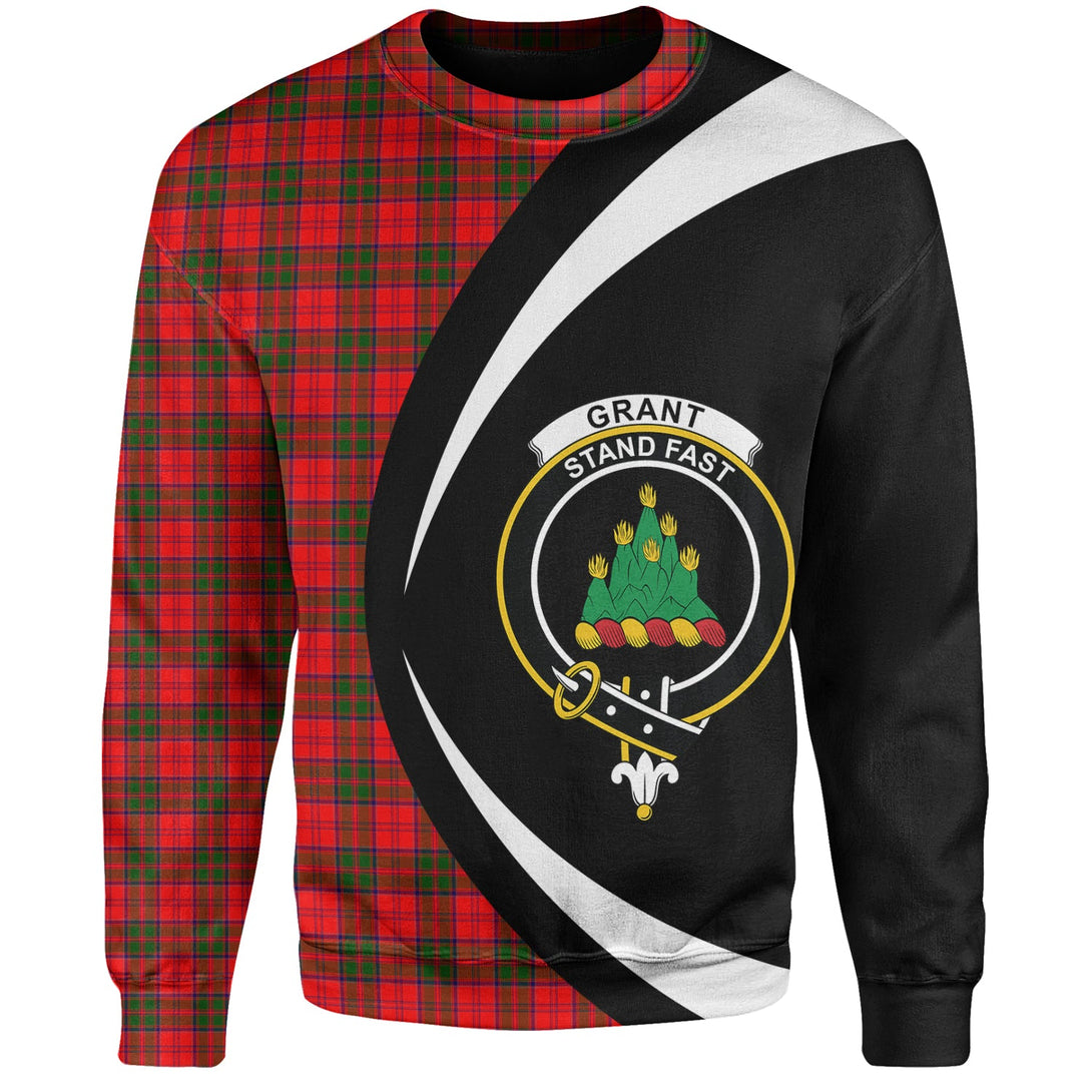 Grant Modern Clan Badge Tartan Sweatshirt Circle Style Personalized