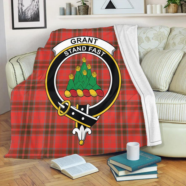 Grant Weathered Tartan Crest Premium Blanket