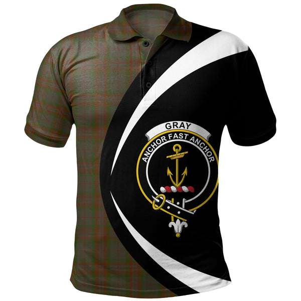 Gray Clan Badge Tartan Polo Shirt Circle Style Personalized