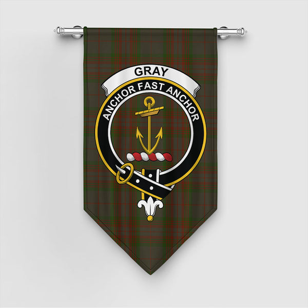 Gray Hunting Tartan Classic Crest Gonfalon