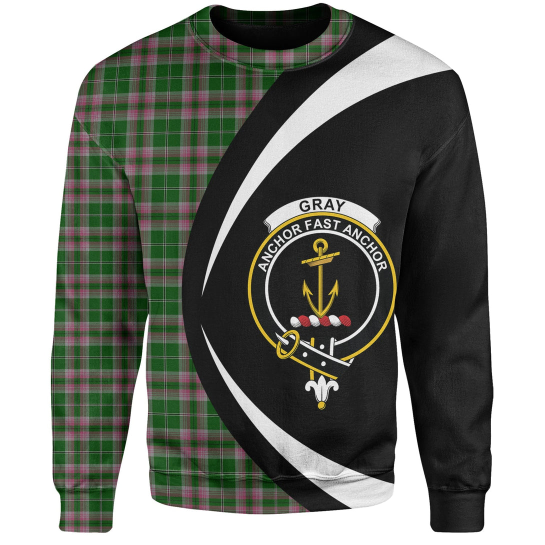 Gray Hunting Clan Badge Tartan Sweatshirt Circle Style Personalized