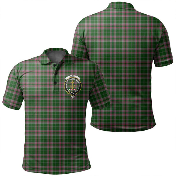 Gray Tartan Classic Crest Polo Shirt