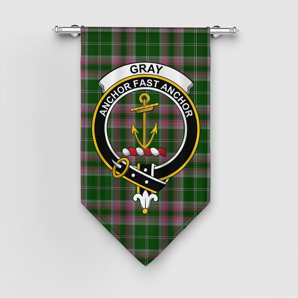 Gray Tartan Classic Crest Gonfalon