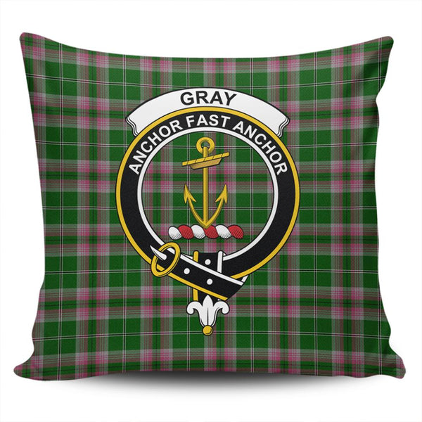 Gray Tartan Classic Crest Pillow Cover