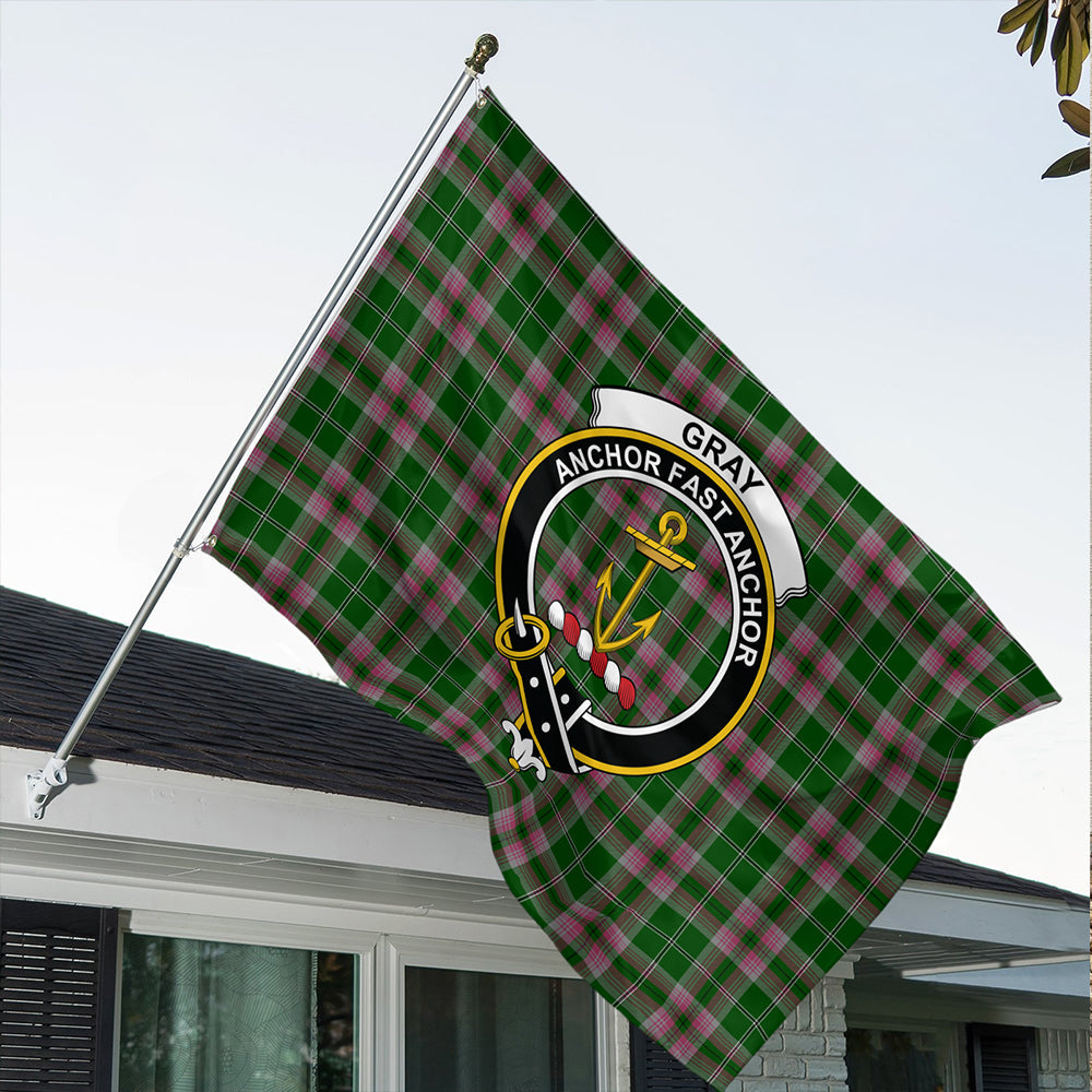 Gray Classic Crest House Flag