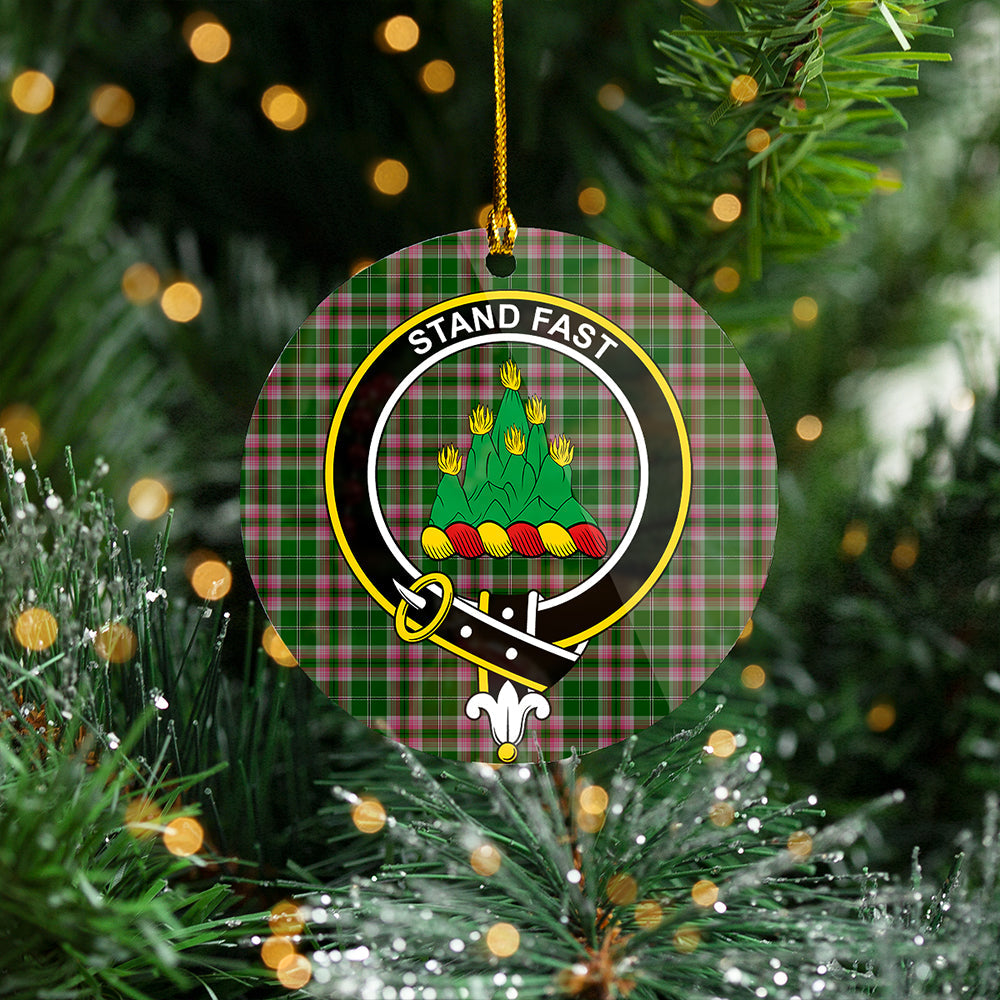 Gray Clan Badge Tartan Plastic Christmas Ornaments