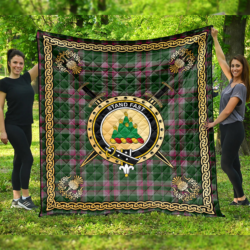 Gray Clan Badge Tartan Premium Quilt Celtic Shield