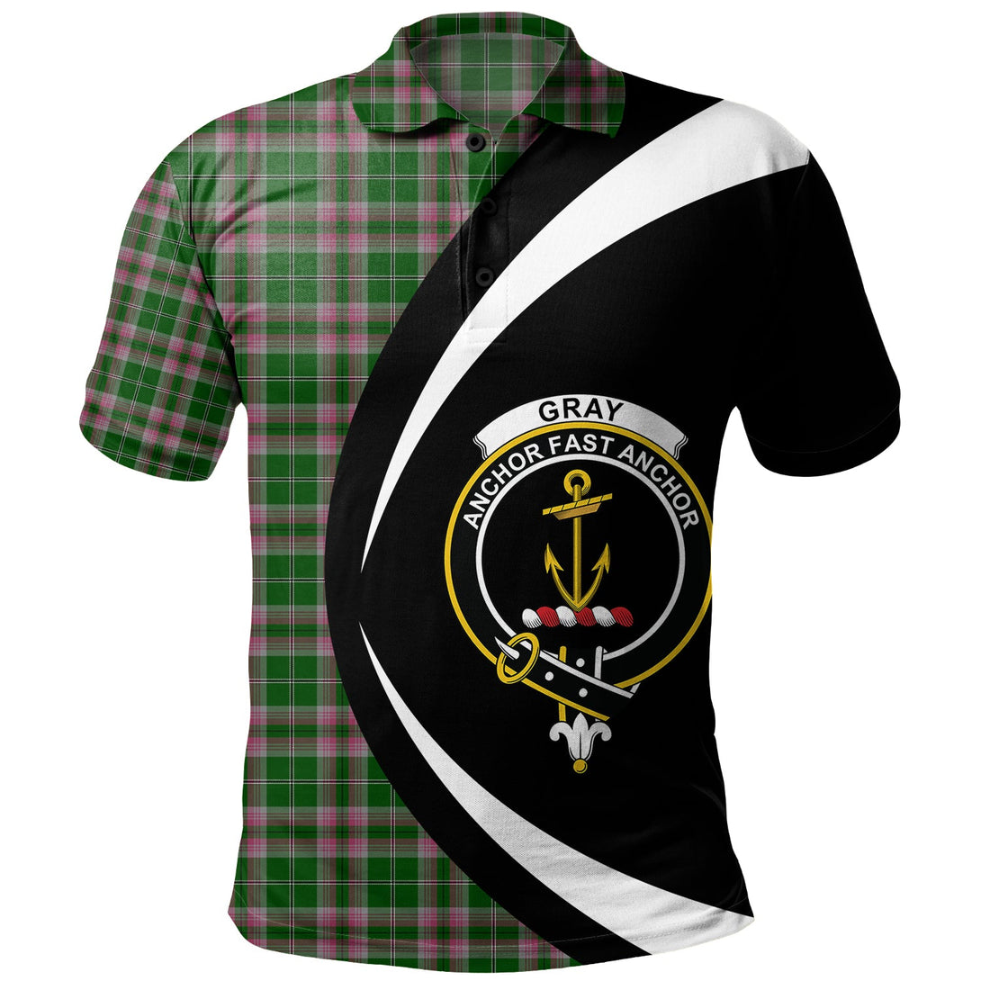 Gray Hunting Clan Badge Tartan Polo Shirt Circle Style Personalized