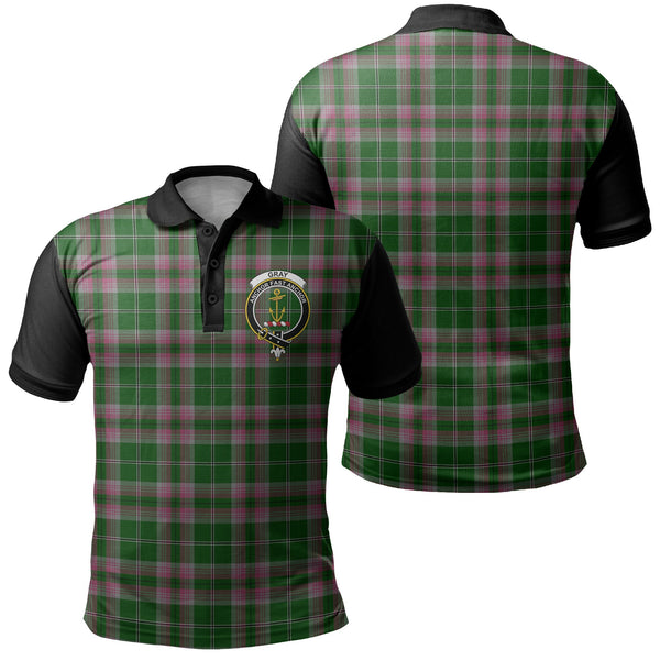 Gray Tartan Crest Polo Shirt Black Neck 1 Style