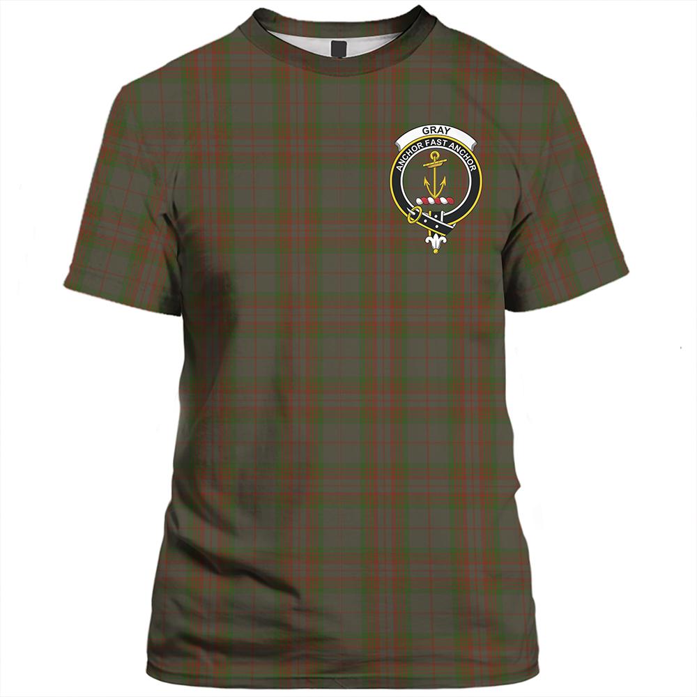 Gray Hunting Tartan Classic Crest T-Shirt