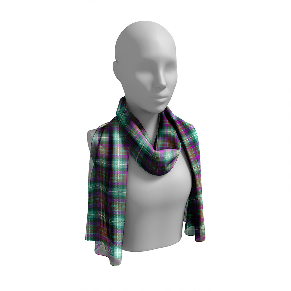 Grewar Modern Tartan Classic Silk Habotai Long Scarf