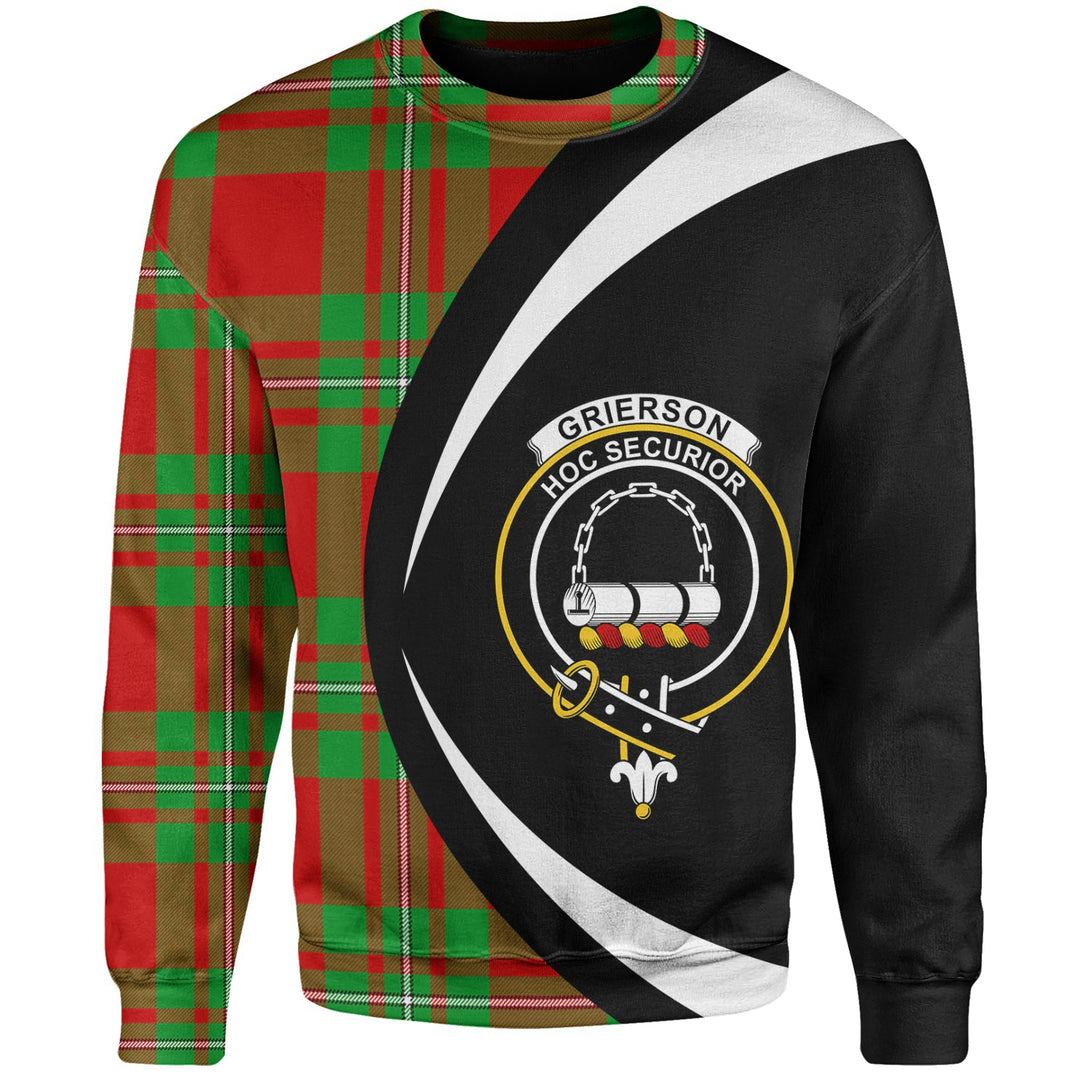 Grierson Clan Badge Tartan Sweatshirt Circle Style Personalized