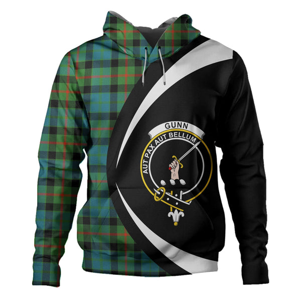 Gunn Ancient Clan Badge Tartan Hoodie Circle Style