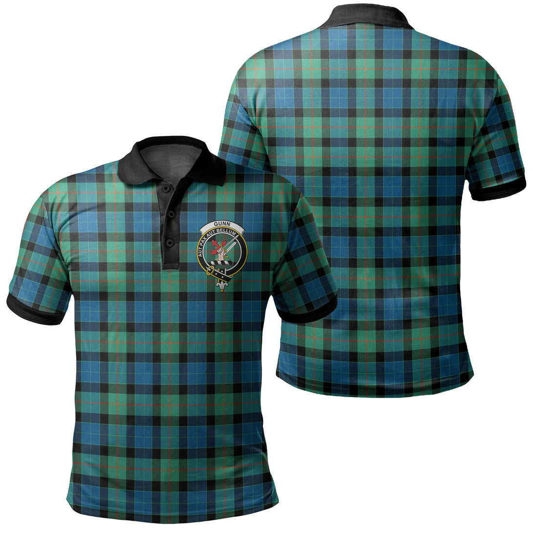 Gunn Ancient Tartan Crest Polo Shirt Black Neck 2 Style