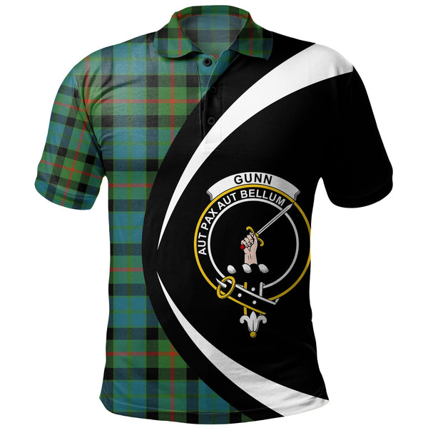 Gunn Ancient Clan Badge Tartan Polo Shirt Circle Style Personalized