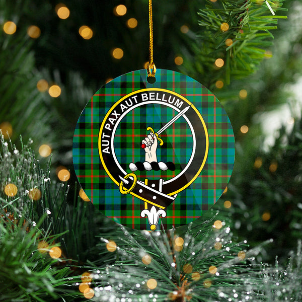 Gunn Ancient Clan Badge Tartan Plastic Christmas Ornaments