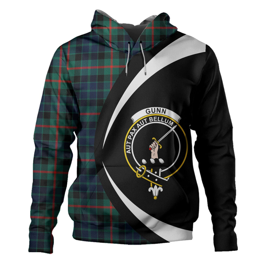 Gunn Modern Clan Badge Tartan Hoodie Circle Style