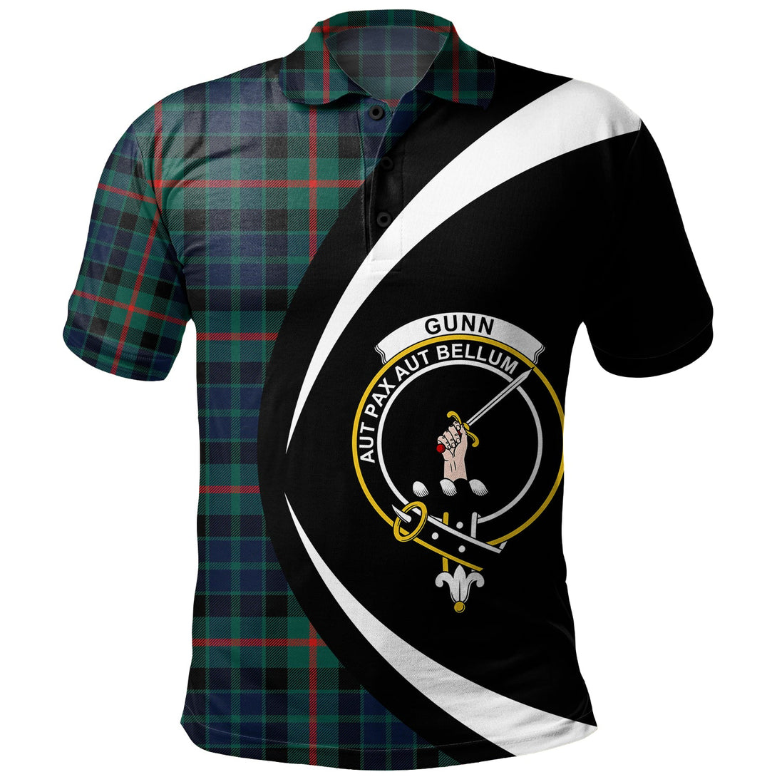 Gunn Modern Clan Badge Tartan Polo Shirt Circle Style Personalized