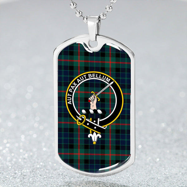 Gunn Modern Clan Badge Classic Tartan Dog Tag Necklace