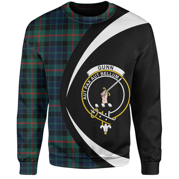 Gunn Modern Clan Badge Tartan Sweatshirt Circle Style Personalized