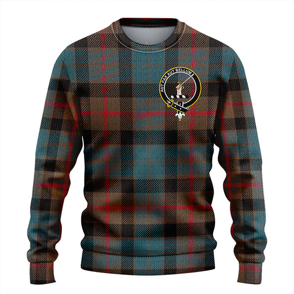 Gunn Weathered Clan Badge Tartan Knitted Sweater