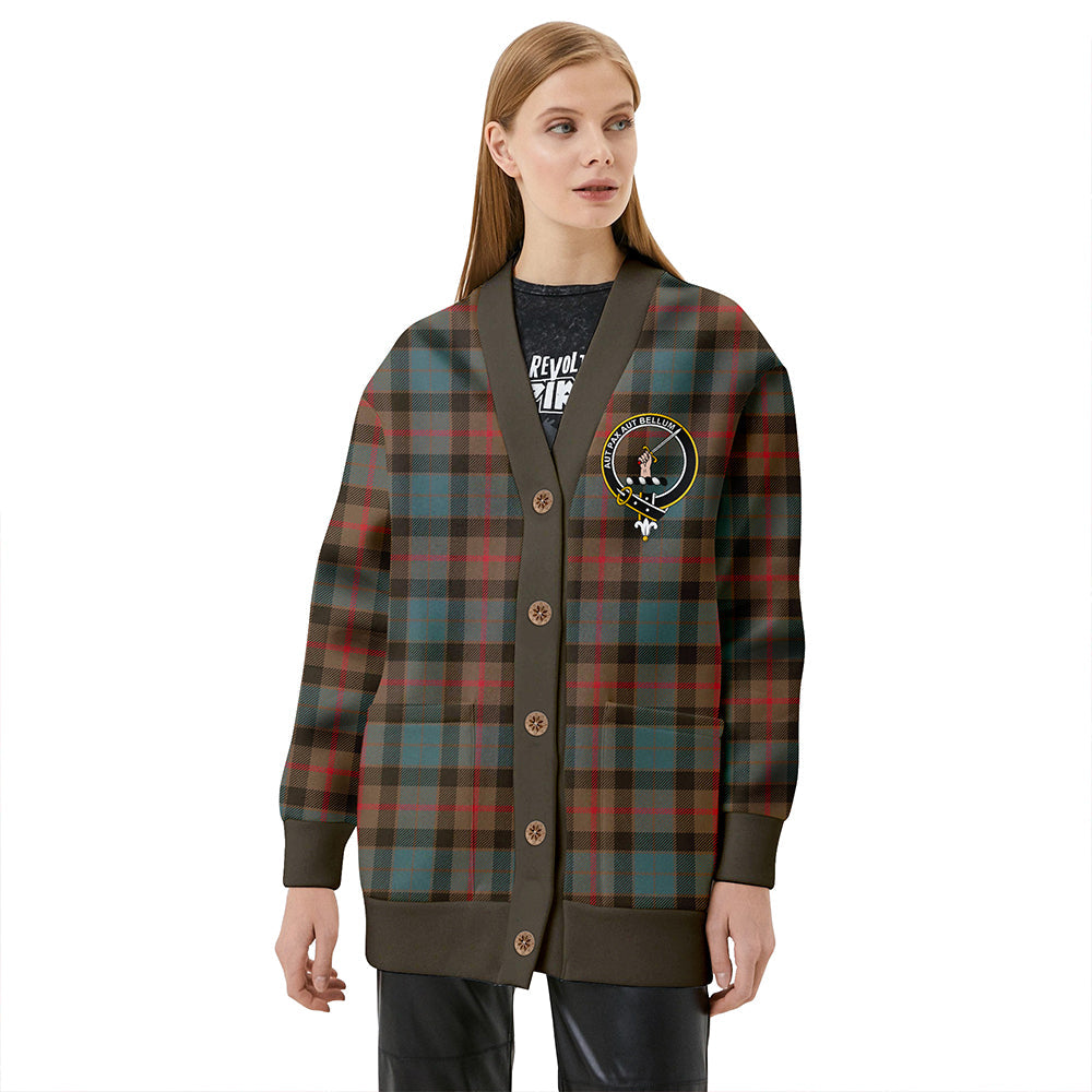 Gunn Weathered Clan Badge Tartan V-neck Cardigan