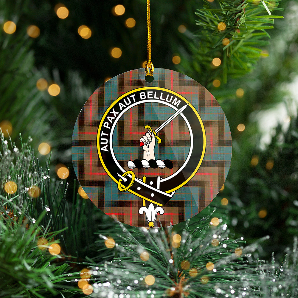 Gunn Weathered Clan Badge Tartan Plastic Christmas Ornaments