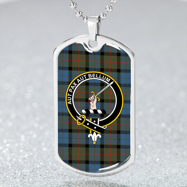 Gunn #2 Ancient Clan Badge Classic Tartan Dog Tag Necklace