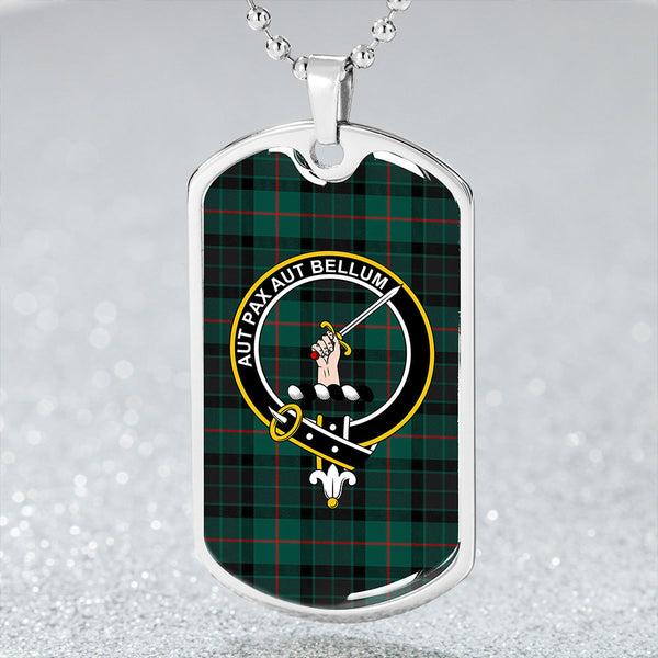 Gunn #2 Modern Clan Badge Classic Tartan Dog Tag Necklace